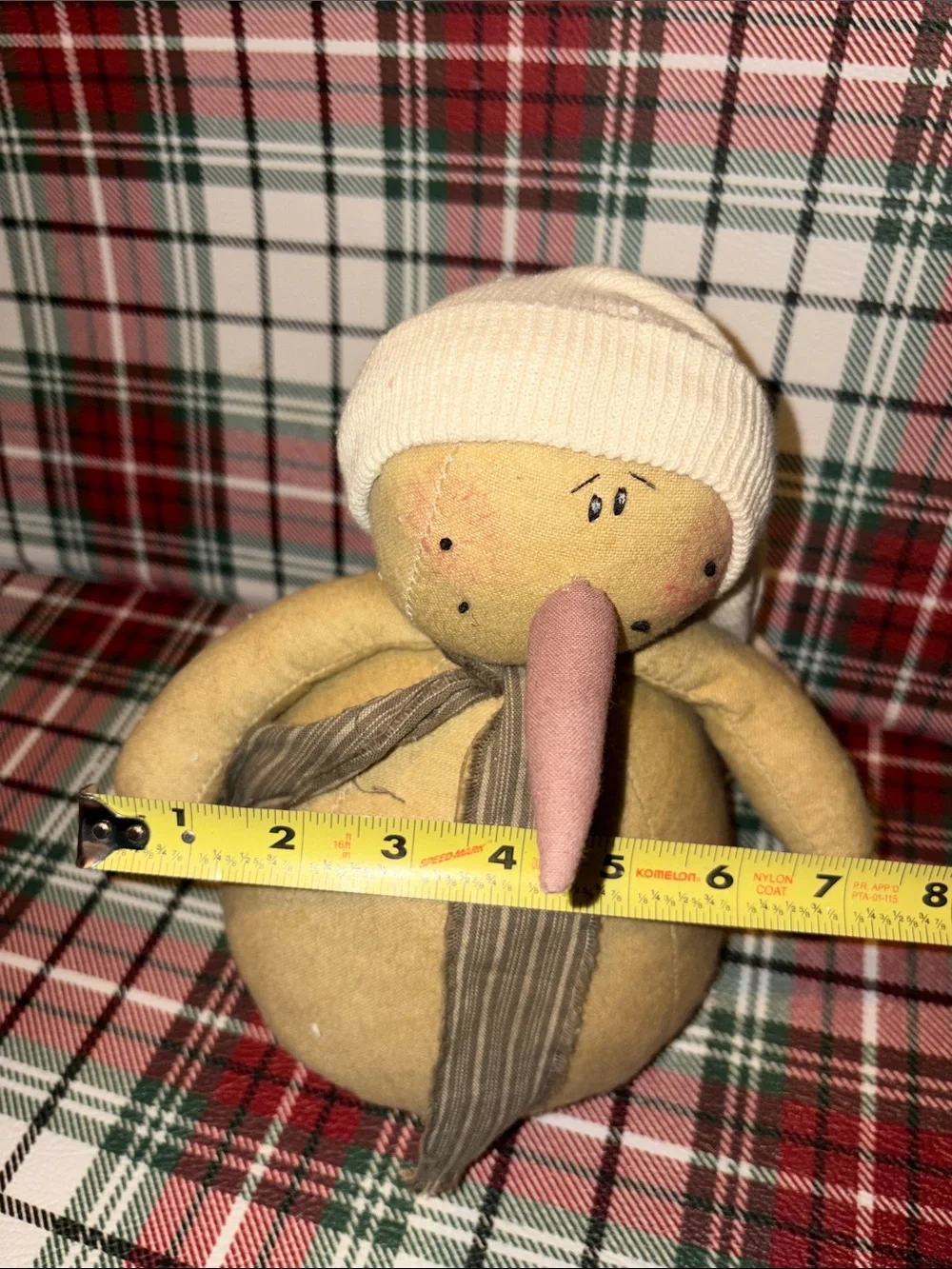 Honey & Me Rustic Primitive Snowman Holiday Plush with Hat & Carrot Nose Bundle